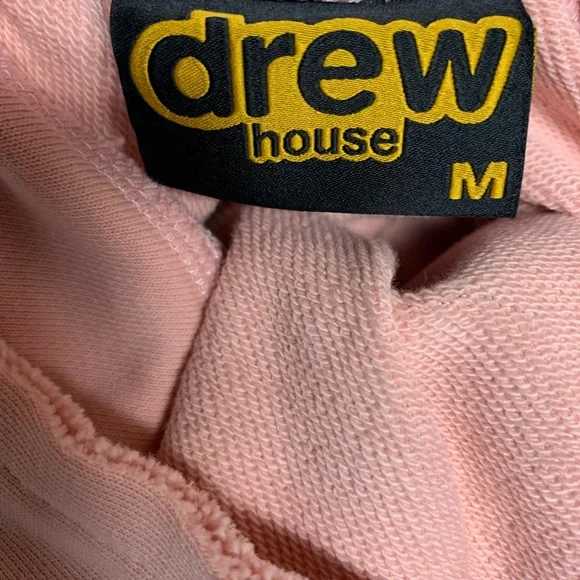 Drew House Pink Deconstructed Mascot Happy Face Hoodie Size M - Picture 4 of 9